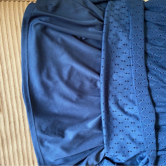 BEBOP Navy Tie Sleeveless Eyelet Fit + Flare lined dress -NWT -Size L (Large) - Picture 8 of 12